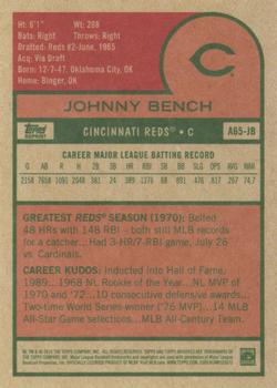2016 Topps Archives 65th Anniversary Edition #A65-JB Johnny Bench Back