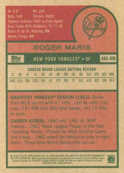 2016 Topps Archives 65th Anniversary Edition #A65-RM Roger Maris Back