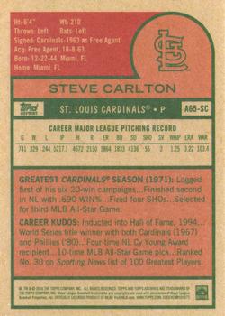 2016 Topps Archives 65th Anniversary Edition #A65-SC Steve Carlton Back