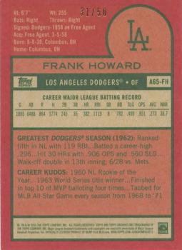 2016 Topps Archives 65th Anniversary Edition - Red Back #A65-FH Frank Howard Back