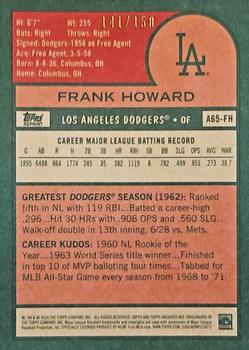 2016 Topps Archives 65th Anniversary Edition - Green Back #A65-FH Frank Howard Back