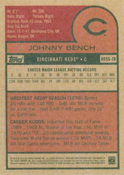 2016 Topps Archives 65th Anniversary Edition - Base Short Prints #A65S-JB Johnny Bench Back
