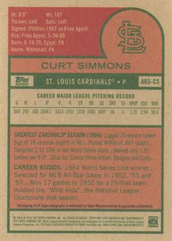2016 Topps Archives 65th Anniversary Edition - Autographs #A65-CS Curt Simmons Back