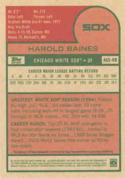 2016 Topps Archives 65th Anniversary Edition - Autographs #A65-HB Harold Baines Back