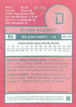 2016 Topps Archives 65th Anniversary Edition - Autographs Red Back #A65-RK Ryan Klesko Back