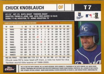 2002 Topps Traded & Rookies - Chrome #T7 Chuck Knoblauch Back