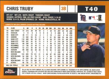 2002 Topps Traded & Rookies - Chrome #T40 Chris Truby Back