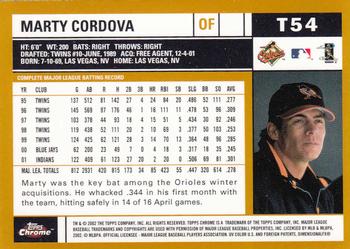 2002 Topps Traded & Rookies - Chrome #T54 Marty Cordova Back