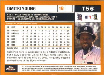 2002 Topps Traded & Rookies - Chrome #T56 Dmitri Young Back