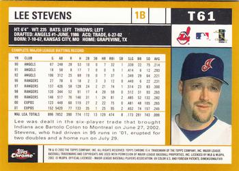 2002 Topps Traded & Rookies - Chrome #T61 Lee Stevens Back