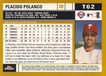 2002 Topps Traded & Rookies - Chrome #T62 Placido Polanco Back