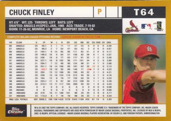 2002 Topps Traded & Rookies - Chrome #T64 Chuck Finley Back