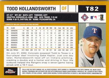 2002 Topps Traded & Rookies - Chrome #T82 Todd Hollandsworth Back