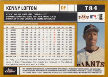 2002 Topps Traded & Rookies - Chrome #T84 Kenny Lofton Back