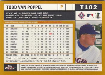 2002 Topps Traded & Rookies - Chrome #T102 Todd Van Poppel Back