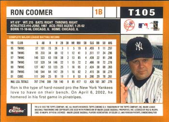 2002 Topps Traded & Rookies - Chrome #T105 Ron Coomer Back