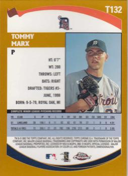 2002 Topps Traded & Rookies - Chrome #T132 Tommy Marx Back