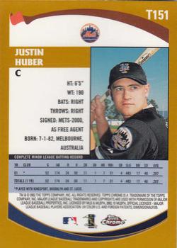 2002 Topps Traded & Rookies - Chrome #T151 Justin Huber Back