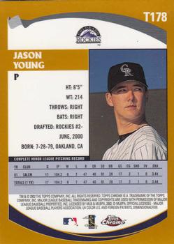2002 Topps Traded & Rookies - Chrome #T178 Jason Young Back