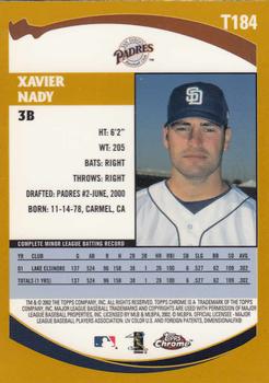 2002 Topps Traded & Rookies - Chrome #T184 Xavier Nady Back