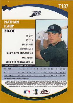 2002 Topps Traded & Rookies - Chrome #T187 Nathan Kaup Back