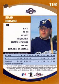 2002 Topps Traded & Rookies - Chrome #T190 Brad Nelson Back