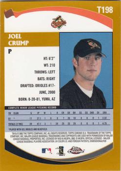 2002 Topps Traded & Rookies - Chrome #T198 Joel Crump Back