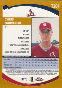 2002 Topps Traded & Rookies - Chrome #T204 Chris Narveson Back
