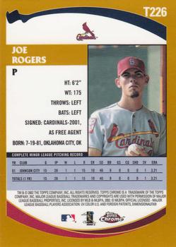 2002 Topps Traded & Rookies - Chrome #T226 Joe Rogers Back