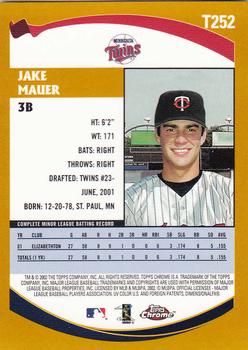 2002 Topps Traded & Rookies - Chrome #T252 Jake Mauer Back