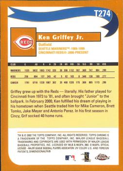 2002 Topps Traded & Rookies - Chrome #T274 Ken Griffey Jr. Back
