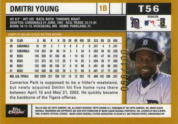 2002 Topps Traded & Rookies - Chrome Black Refractors #T56 Dmitri Young  Back