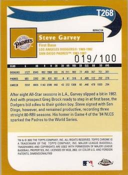 2002 Topps Traded & Rookies - Chrome Black Refractors #T268 Steve Garvey Back
