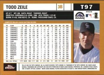 2002 Topps Traded & Rookies - Chrome Refractors #T97 Todd Zeile  Back