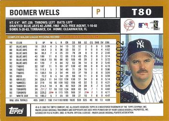 2002 Topps Traded & Rookies - Gold #T80 David Wells  Back