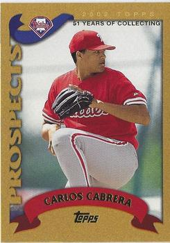 2002 Topps Traded & Rookies - Gold #T166 Carlos Cabrera  Front