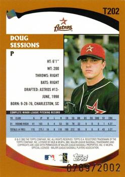 2002 Topps Traded & Rookies - Gold #T202 Doug Sessions  Back
