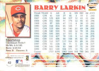 2000 Pacific Revolution #42 Barry Larkin Back