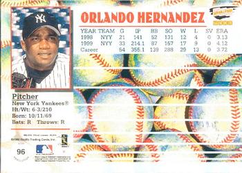 2000 Pacific Revolution #96 Orlando Hernandez Back