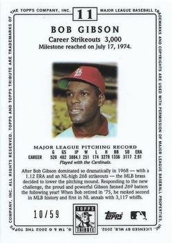2002 Topps Tribute - First Impressions #11 Bob Gibson Back