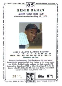 2002 Topps Tribute - Lasting Impressions #65 Ernie Banks Back