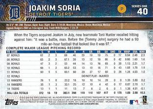 2015 Topps Mini - Red #40 Joakim Soria Back