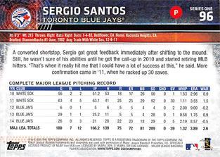 2015 Topps Mini - Red #96 Sergio Santos Back