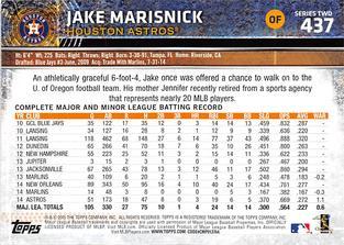 2015 Topps Mini - Red #437 Jake Marisnick Back