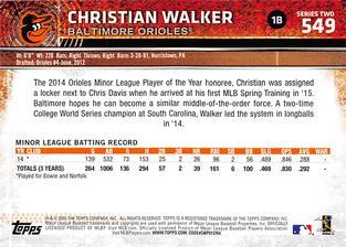 2015 Topps Mini - Red #549 Christian Walker Back