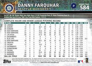 2015 Topps Mini - Red #584 Danny Farquhar Back