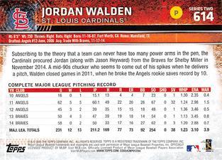 2015 Topps Mini - Red #614 Jordan Walden Back