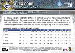 2015 Topps Mini - Gold #28 Alex Cobb Back