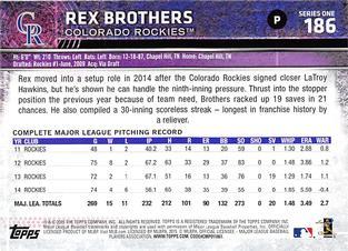 2015 Topps Mini - Gold #186 Rex Brothers Back