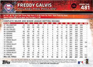 2015 Topps Mini - Gold #481 Freddy Galvis Back